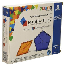 Magna-Tiles Polygons 8-Piece Expansion Magnetic Construction Set, The Original Magnetic Building Brand