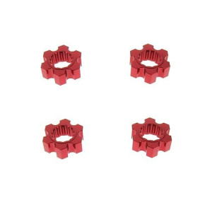 Atomik Alloy Hex Adapter - Rc Car Replacement For Traxxas X-Maxx - Hardened, Durable Billet 6061 Aluminum, Chassis Upgrade Part 7756 - Red