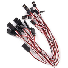 30 Pcs Red White Black 3 Terminal Male To Female Servo Extension Lead Wire Cable 300Mm For Rc Airplane (30Pcs)