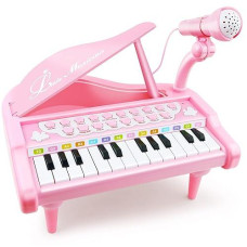 Love&Mini 24 Keys Pink Piano Keyboard Toy for Toddlers