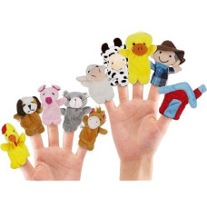 RIY 10Pcs Story Time Finger Puppets - Old Macdonald Farm