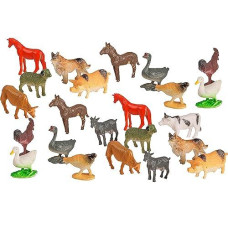 100 Piece Party Pack Mini Farm Animals - Plastic Mini Educational Animal Toys - Fun Gift Party Favors