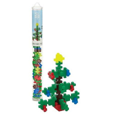 Plus Plus 3D Puzzle Building Block Set, 70 Mini Interlocking Pieces, Fun Holiday Activities For Kids - Christmas Tree Mini Maker Tube