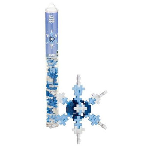 Plus Plus 3D Puzzle Building Block Set, 70 Mini Interlocking Pieces, Fun Holiday Activities For Kids - Snowflake Mini Maker Tube