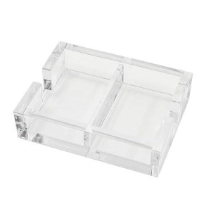 Caspari Acrylic Bridge Playing Card Decks Holder, Clear, 1 Count