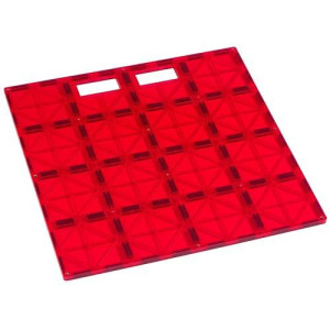 Playmags Super Durable Building Stabilizer Tile With Carrying Handle For Easy Play, 12 X 12. Great Add On To All Magnet Tiles Sets, Works With All Leading Brands (1 Pack - Colors May Vary)