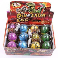 Gracesdawn 12 Pack Dinosaur Egg Cute Magic Growing Dinosaur Egg Add Water Child Gift Hatching Inflatable Toy(Color Cracks)