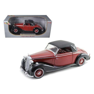 1950 Mercedes Benz 170S Cabriolet Burgundy And Black 118 Diecast Model Car By Signature Models