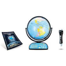 Replogle Globe For Children Interactive 12 Inch Talking World Globe With Stand,Learning Educational Toy4Kids For Classroom Kids Ages 4-8 & Decor