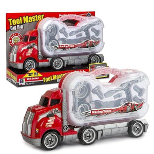 Big Daddy Big Rig Tool Master - Transport Toy Truck Carrier With Tools To Take Apart, Construct & Build. Get Your Child This Educational Truck.