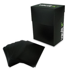 Vault X Deck Box And 100 Black Card Sleeves Medium Size For 7080 Sleeved Cards Pvc Free Card Holder For Tcg Medium 100