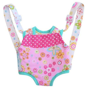 Baby Whitney Patchwork Pink Doll Front Carrier With Straps