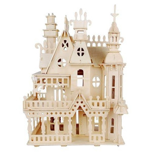 Nwfashion Wooden Dream Dollhouse Diy Kits 3D Puzzle For Christmas Party Halloween House (Dream House)