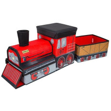 Orbrium Red Train Shaped Collapsible Toy Storage Bin