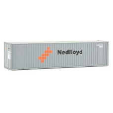 Walthers Scenemaster Ho Scale Model Of Nedlloyd (Gray, Orange, Black) 40' Hi Cube Corrugated Container W/Flat Roof,949-8219