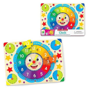 The Learning Journey: Lift & Learn Clock Puzzle - Lifted Clock Puzzles For Kids - Preschool Toys & Activities For Children Ages 3-6 Years (12 Pieces)