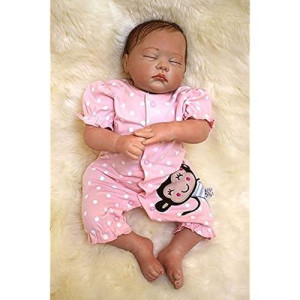 Ocsdoll Reborn Baby Dolls 22" Cute Realistic Soft Silicone Sleeping Baby Dolls Real Newborn Baby Doll Girl With Closed Eyes