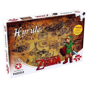 Winning Moves Legend Of Zelda Hyrule Field 500 Piece Jigsaw Puzzle Game, Create A Beautiful Illustration Of Hyrule Field A Must Have For Every Zelda Fans, Gift For Ages 10 Plus