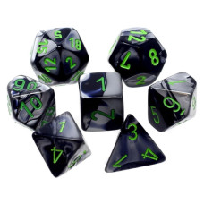 Chessex Chx26445 Dicegemini Set Blackgreygreen