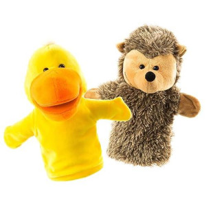 Animal Hand Puppets Set For Kids & Adults - 12.5" Premium Quality Soft Plush Toys With Movable Mouths - Perfect For Storytelling, Teaching, Preschool, Role-Play - Durable, Vibrant, Educational Puppets