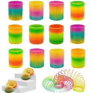 JOHOUSE 12 PCS Rainbow Magic Spring Toy - Fun Party Favors