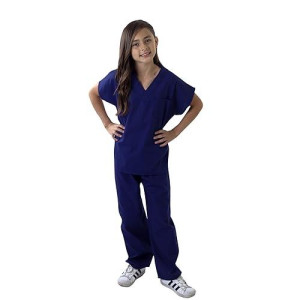 Natural Uniforms Childrens Scrub Set-Soft Touch-Role Play Costume Set (True Navy Blue, 8/10)