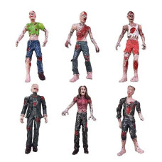 Haptime Zombie Action Figures, Detailed Walking Dead,6 Pcs Corpse, Great For Cake Topper, For Zombie Lovers To Collect