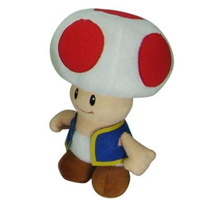 Little Buddy Super Mario Toad Plush 7.5" Multi-colored