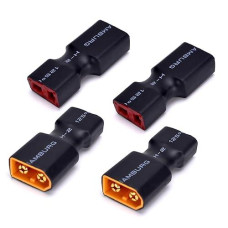 Fpvdrone Male Xt60 To Female T-Plug Connector Adapter No Wires Rc Lipo Battery Connectors For Male Xt60 To Female Deans Connector (4Pcs)