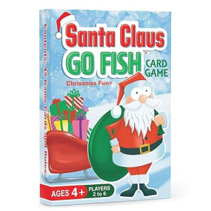 Santa Claus Go Fish - A Family Christmas Game For Kids Ages 4 & Up | Go Fish, Old Maid, And Slap Jack In One Deck (Holiday Stocking Stuffers, Gift For Boy Or Girl, Fun Family Board Game Night)