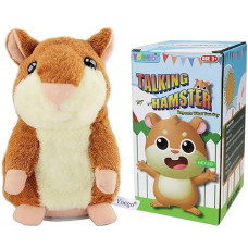 Yoego Talking Hamster Repeats What You Say Interactive Stuffed Plush Animal Talking Toy,Perfect Toy Gifts For Boys Girls Age 3+ (Brown)