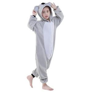 Canasour Polyster Unisex Child Pajamas Halloween Animal Cosplay Koala Costume Chirstmas Anime One-Piece Onesie For Girls Boys 10-12 Years (10(125#), Koala Grey)