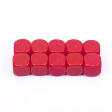 Lianshi 22Mm Rounded Blank Six Sided Dice Teaching Created Sesources Game Teaching Plastic Cubes Four Colors Choosable (10Pcs, Red)