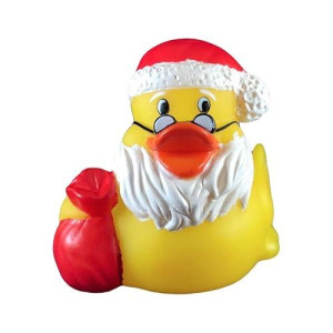 Ducky City 3" Christmas Santa Claus Rubber Duck [Floats Upright] - Baby Safe Bathtub Bathing Toy