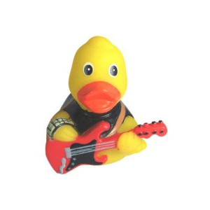 Ducky City 3" Rock N' Roll Rubber Duck [Floats Upright] - Baby Safe Bathtub Bathing Toy