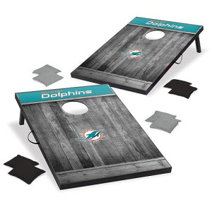 Wild Sports 2'X3' Mdf Wood Nfl Miami Dolphins Cornhole Set - Grey Wood Design