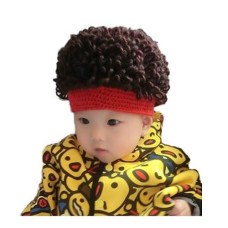 Weeh Kids Wig Hats Halloween Costume Cosplay Winter Kinnted Hat For Boy Girl (Red)