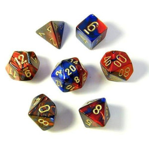 Chessex Chx26429 Dice-Gemini Set, One Size, Blue/Red/Gold