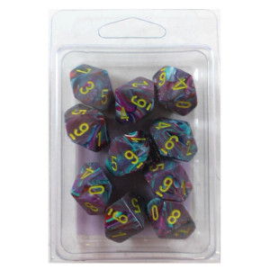 Chessex D10 Mosaic Wyellow 10