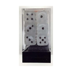 Dnd Dice Setchessex Dd Dice16Mm Frosted Clear And Black Plastic Polyhedral Dice Setdungeons And Dragons Dice Includes 12 Dic