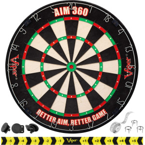 Viper Aim 360 Tournament Bristle Steel Tip Dartboard Set With Staplefree Razor Thin Metal Spider Wire Selfhealing Premiumgra