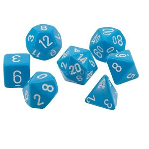 Chessex Chx25416 Dice-Opaque Light Blue/White Set