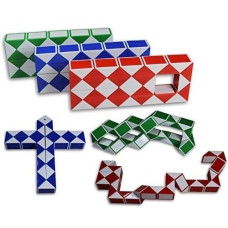 Magic Snake Cube Twist Puzzle Bundle Of 3! 36 Wedges! 3 Large Cubes (Large 3 Pack)