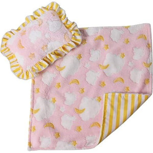 Baby Whitney Pink Clouds Doll Blanket & Pillow