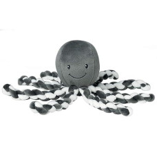 Nattou Lapidou - Piu Piu Octopus Plush Toy For Newborn Babies, Comforting, Soothes For Sleep - Grey & White