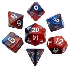 Metallic Dice Games 7 Count Mini Dice Set - Red/Blue