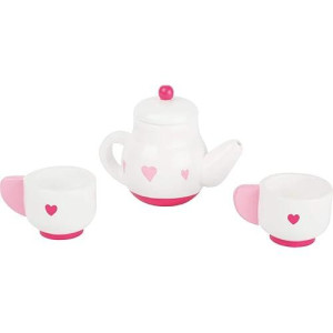 Small Foot Wooden Toys Tea Time Playset Includes Tea Pot With A Removable Lid And Two Tea Cups For Play Kitchens Designed For Children Ages 3+, Multi (10887)