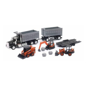 NewRay 1:43 Kubota Construction Vehicle & Kenwood Dump Truck Set