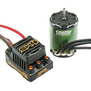 Castle Creations Sidewinder 4 Sensorless Esc & 1406 4600Kv Brushless Motor Upgrade For 1/10 Rc Vehicles Basher Edition, Black, Green