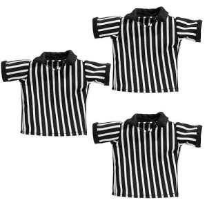 Figures Toy Company Set of 3 Black Referee Shirts, Small